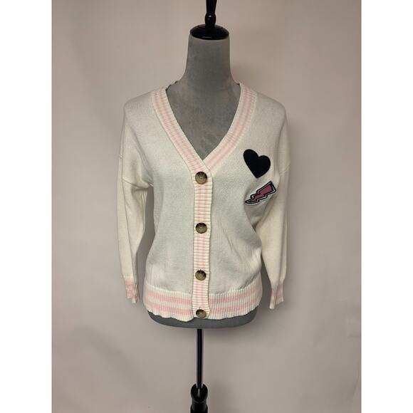 There About Sweaters - There Abouts Sweater Varsity Preppy Schoolgirl Academia Whimsical Womens Size M